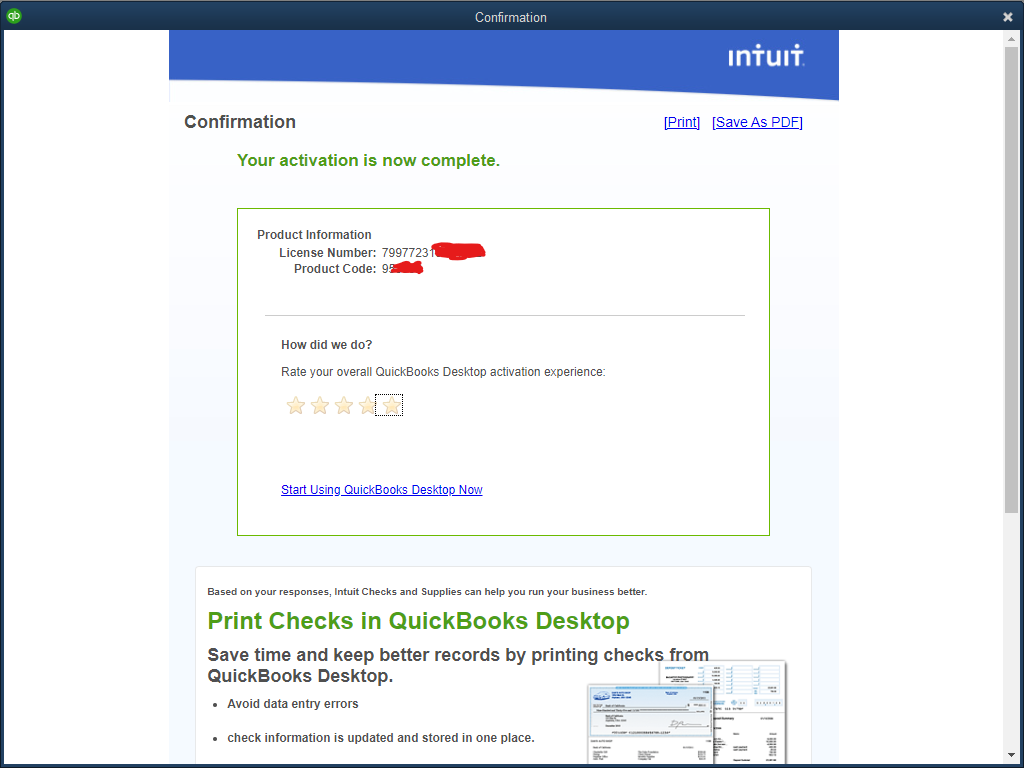 Activation Screenshot