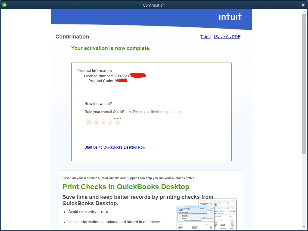 Activation Screenshot