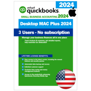 QuickBooks Desktop Mac Plus 2024 – Lifetime License Key – USA Version (3 User)