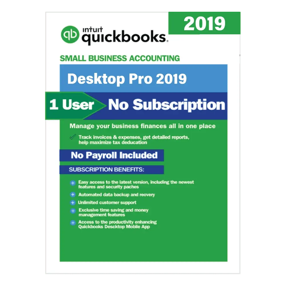 QuickBooks Desktop Pro 2019 – No Subscription